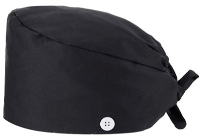 Black Medical Scrub Cap